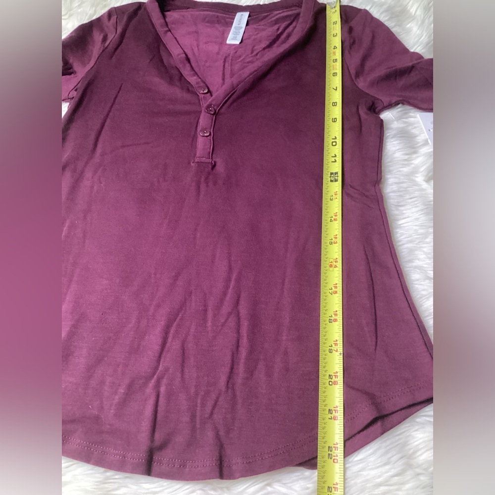 NEWT ATHLETA Burgundy Button-Up Top - Picture 9 of 12